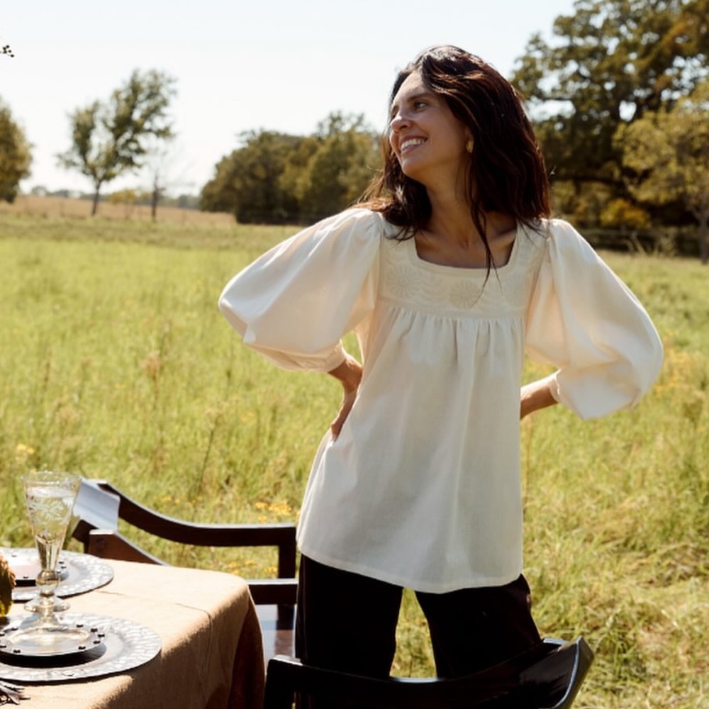 Mi Golondrina Marta Crema y Marfil Blouse